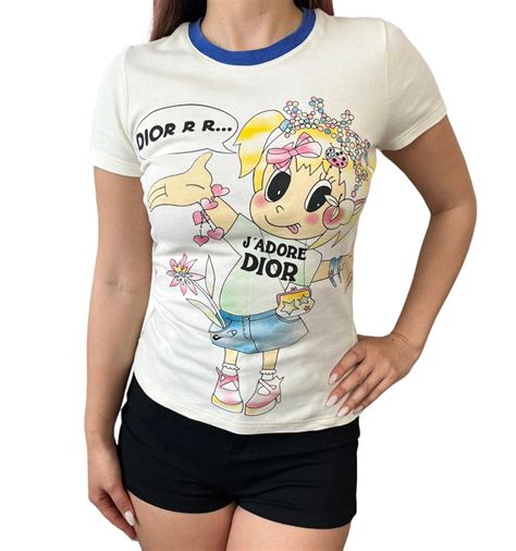 Christian Dior Vintage J'ADORE Cartoon Logo T